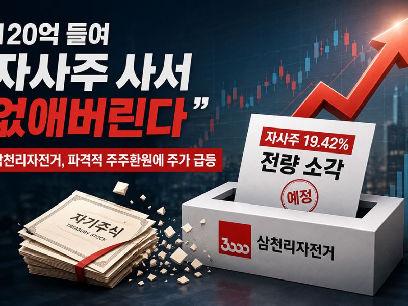 "120억 들여 자사주 사서 없애버린다"… 삼천리자전거, 파격적 주주환원에 주가 급등